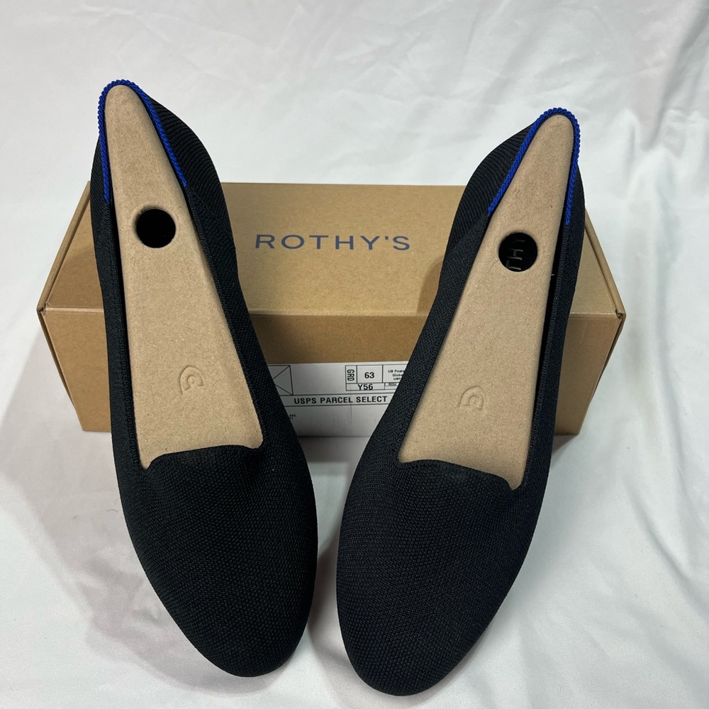 Rothy's Black Flats Sleek Minimalist Design